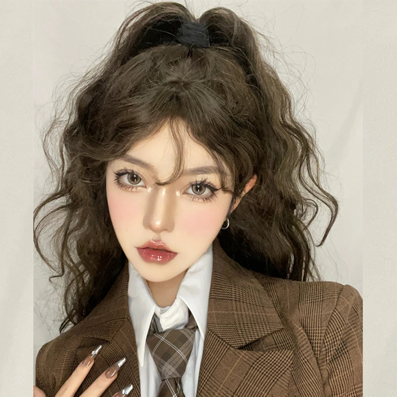 Wig female net red daily wool roll Lolita long curly hair Japanese jk roll bangs Lolita girl wig