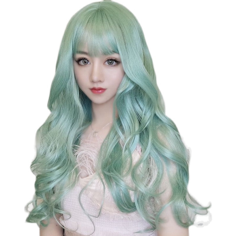 Two-dimensional anime cospaly wig female long hair fluffy fashion makeup fake hair Harajuku big wave long curly hair