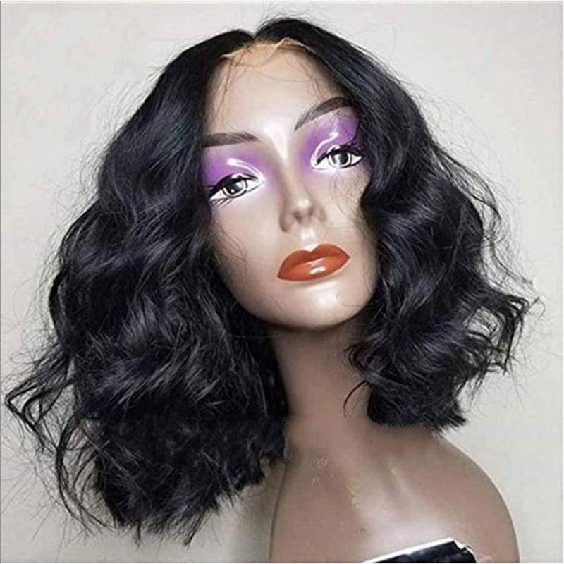 Wig Female European and American Short Curly Hair Lace Headgear Natural Realistic Body bob Human Hair Wigs