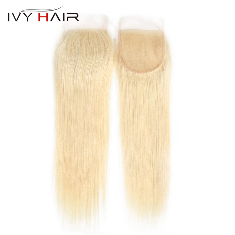 Straight Blonde Color 613 Virgin Human Hair With 4*4 Closure