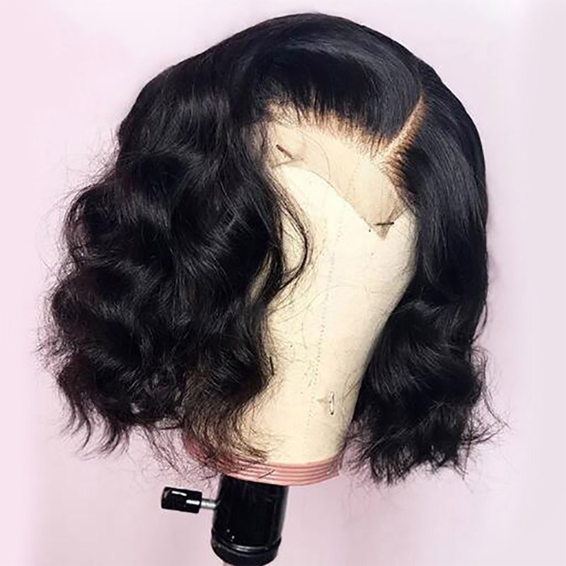 Wig Female European and American Short Curly Hair Lace Headgear Natural Realistic Body bob Human Hair Wigs