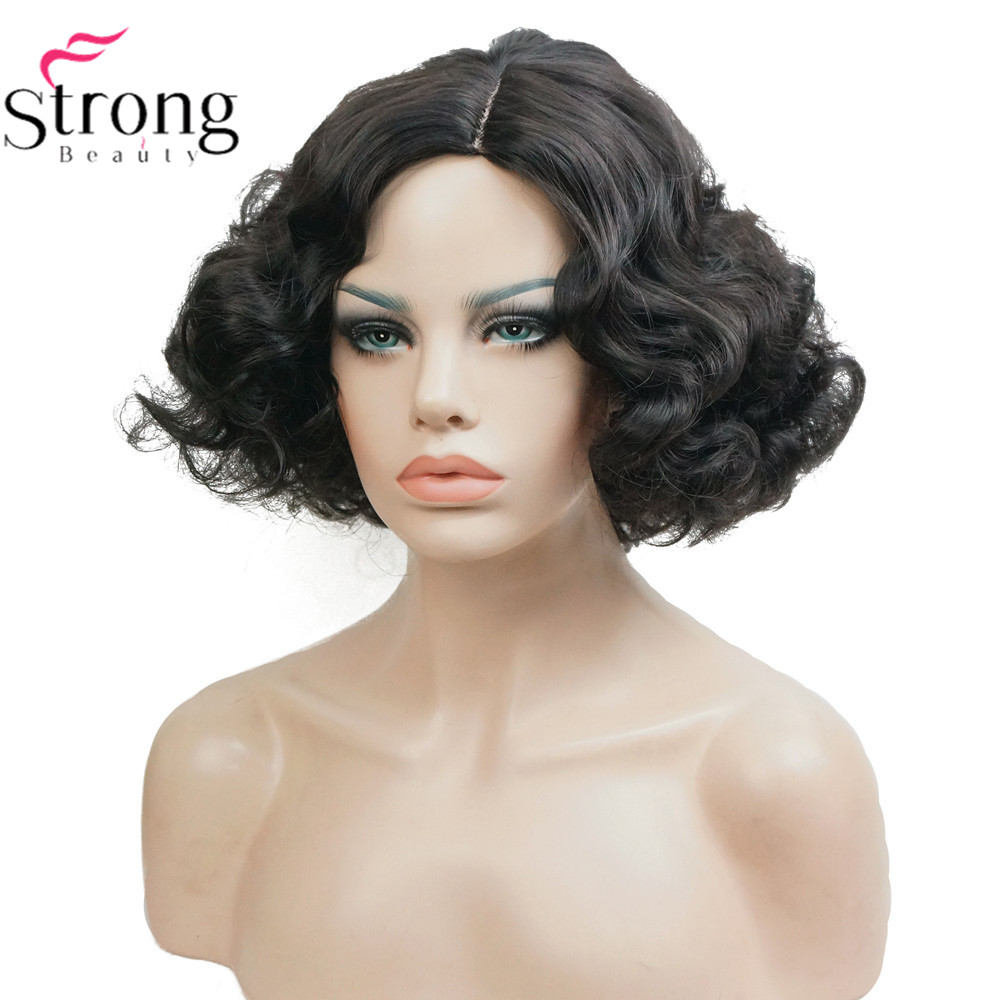 Retro Short Curly Hair Cheongsam Wig Gold/Red/Black Marilyn Monroe Stage Performance Hairstyle