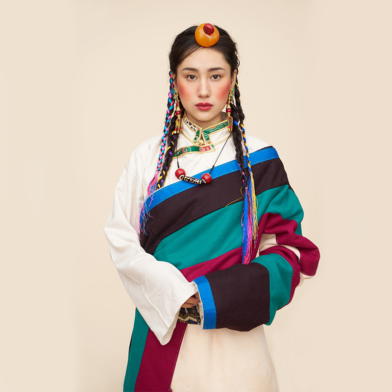 Twisted braids Tibetan headdress Lhasa Colored line colored braids wig braids hair accessories Tibetan accessories
