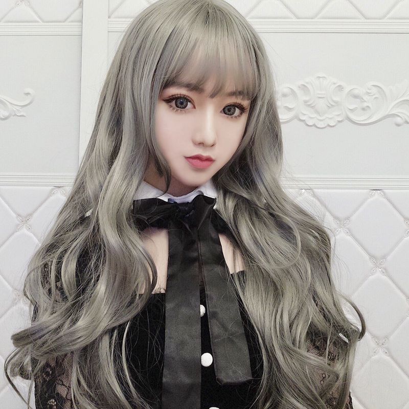 Two-dimensional anime cospaly wig female long hair fluffy fashion makeup fake hair Harajuku big wave long curly hair